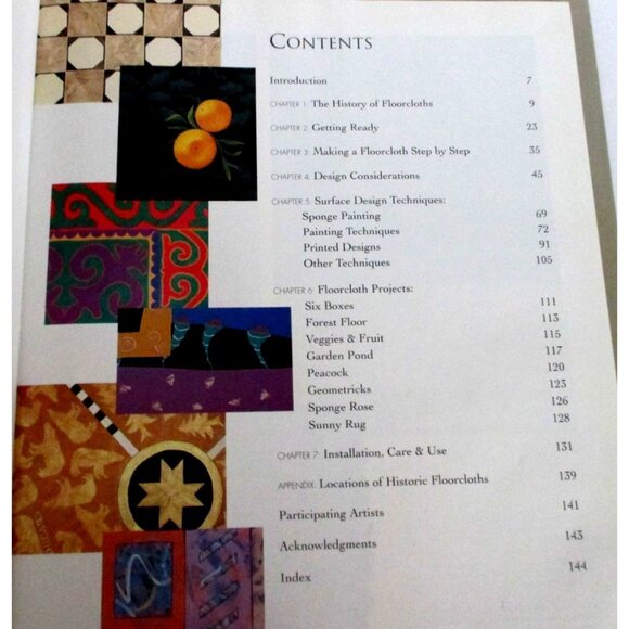 The Complete Book Of Floorcloths Designs & Techniques For Painting Canvas Rugs - Picture 3 of 3
